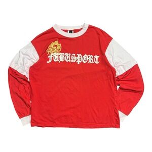 Y2K Vintage Fubu Double Layered Two Tone Long Sleeve Shirt - L